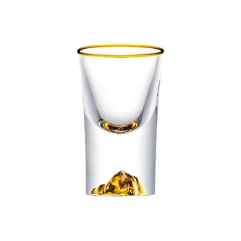 H 6cm Švino Stiklo Smulkūs Stiklo Jinshan Baltojo Vyno Stiklo Pėdsakų Aukso Kulka Taurė