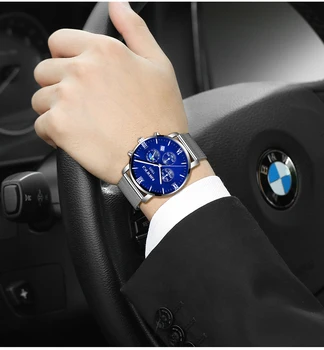 NIBOSI 2021 vyriški Laikrodžiai Prabanga Top Brand Watch Vyrų Mados Chronograph Kvarcas Laikrodis Atsparus Vandeniui Relogio Masculino