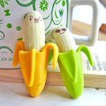 Ypatinga! 4 Gabalus Bananų Išraiška Trintukas Vaisių Trintukas Mielas Vaisių Formos Mini Trintukas Mokyklinės Prekės, Vaikams, Mokymosi Žaislai
