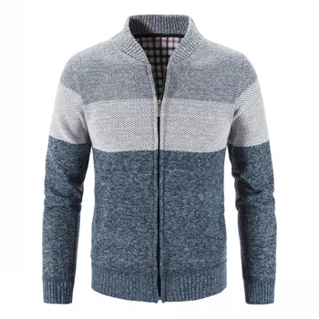 Vyrų Striukės, susagstomi megztiniai Megztiniai Slim FIit Atsitiktinis Sweatercoats Aukštos Kokybės Vyrų Žiemos Storesnis, Šiltas, Stand-up apykaklės, susagstomi megztiniai 3XL
