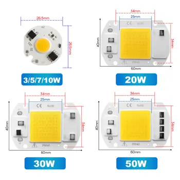 LED Prožektorius Chip 20W 30W 50W 220V Smart IC nereikia Vairuotojo Potvynių Šviesos Prožektorius 