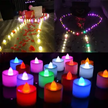 LED Arbata Žibintai, Žvakės, baterijomis, Flameless Led Žvakė Naktį Lempa Ravėjimas Gimtadienio Dekoro Kambarį Dekoro