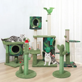 Mielas Kaktusas Katė Laipiojimo Rėmas Naminių Kačių žaisliukus) su Rutuliniais Braižymo Paštu Cat Kitten Alpinistinės Katės Namu Žaislas Apsauga