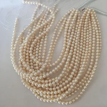 Nemokamas pristatymas,38 cm Aukštos blizgesys perlų karoliukus,AA+ pobūdžio gėlavandenių perlų medžiagos, apvalios formos,perlu diametras 6.3-7.3 mm