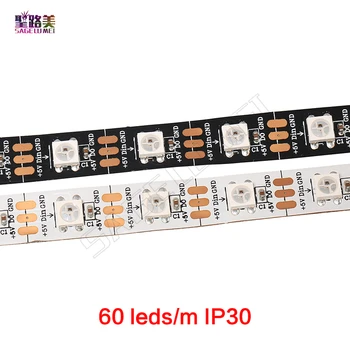 1m/5m DC5V individualiai adresuojamo ws2812b led šviesos juostelės 30/60/144 pikselių, smart RGB led šviesos juostelės juostelės IP67 IP65 IP30