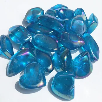 200g Natūralaus Mėlyna Galvanizavimo Aura natūralus kvarco Kristalas krito akmens